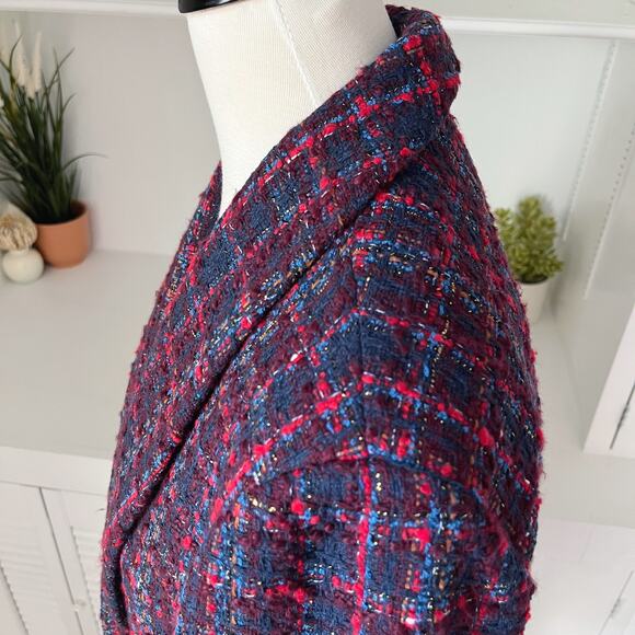 Amanda Uprichard Plaid Blazer in Red and Blue - Picture 7 of 9